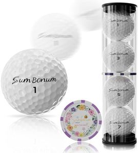 SUMBONUM Golf Balls 3 Layer for Men Hardness Ball Plastic Golf Tees 3 1/4" Gift Combo Set