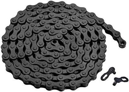 ZONKIE Single-Speed Bicycle Chain 1/2 x 1/8 Inch 116 Links (Black, 1/2" ×1/8" 116 Links)