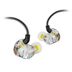 Xvive T9 in-Ear Monitor Headphones Dual Knowles BA Drivers IEM for Studio, Band Rehearsal,Live Performance (T9)