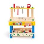 ROBUD Wooden Tool Workbench Toy for Kids & Toddlers, with Wood Tool Set Gift for Boys Girls 3 Year Old and Up