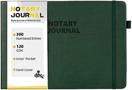 Homlive Notary Journal Log Book, Notary Book with 390 Record Entries, 10"X7" Notary Log Books Notarial Public Journal for Notarial Acts, Hardcover, 120gsm Thick Numbered Pages, Green