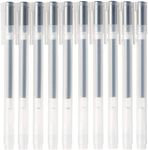 Muji Gel Ink Ballpoint Pen Cap Type 10-Pieces Set, 0.5 mm Nib Size, Black