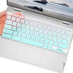 UUONDO Keyboard Cover for Lenovo Chromebook Flex 3 11""/Lenovo Chromebook C340 C330 11.6"" / Lenovo IdeaPad Flex 3 11.6""/ Lenovo Chromebook 100e 300e 500e N23 N22 N21 N20 11.6"",Ombre Mint