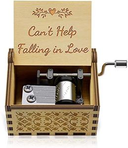 Wooden I Love You Music Box “Can’t Help Falling in Love”Engraved Hand Crank Mini Wood Musical Box Love one, Boyfriend, Girlfriend, Wife, Husband Valentine's Day Wedding Anniversary Birthday