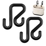 CNQLIS 2-Pack Black 2-Inch Aerial Bucket Lip Bucket Hooks, Aerial Bucket Hooks, Aerial Basket Hooks, Lineman Bucket Tool Holders, Tool Bag or Apron Holder Hooks
