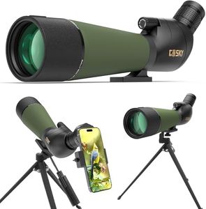 Gosky Updated 20-60x80 Spotting Scopes with Tripod, Carrying Bag and Quick Phone Holder - BAK4 High Definition Waterproof Spotter Scope for Bird Watching Wildlife Scenery1,Green