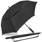 NINEMAX Large Golf Umbrella Windproof 68 Inch Extra Large, Automatic Open Double Canopy Vented Oversized Adult Umbrella for Rain and Wind(Black)