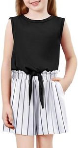 Arshiner Toddler Baby Girls Summer Clothes Outfits Tie Knot Front Tops and Casual Shorts Girl 2-piece Set 3T