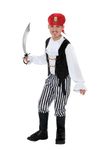 Smiffys Pirate Costume, Black & White with Shirt, Trousers, Bootcovers, Headscarf & Belt, Boys Fancy Dress, Pirate Dress Up Costumes