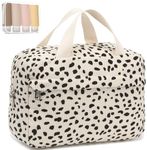 Makeup Bag for Women Cosmetic Bag Large Make Up Organizer Travel Toiletry Bags Waterproof Zipper Tote Pouch Purse for Girls, Leopard Print