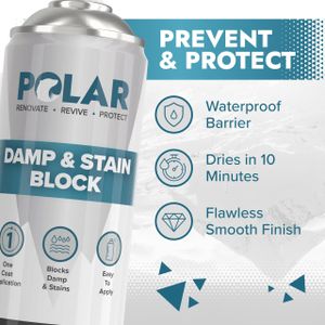 Polar Damp & Stain Block Spray 500ml – Matt White, Anti-Mould Paint for Walls & Ceilings