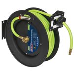 Sealey Sa841Hv Retractable Air Hose Metal Reel 15Mtr 10Mm Id Hi-Vis TPR Hose