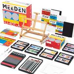 MEEDEN Acrylic Paint Set, 0.4 oz/12 ml Tubes Acrylic Paints of 100 Colors, Acrylic Painting Kit with Wood Table Top Easel, Art Supplies for Kids Adults Acrylic Painting