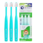 Baby Buddy 360 Toothbrush Step 1 Stage 5 for Babies/Toddlers, Kids Love Them, Green, 3 Count