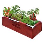 Anandi Green's 400 GSM Geo Fabric Rectangular Plant Grow Bags with PVC Pipe Support Suitable for Vegetable Outdoor Terrace Gardening Size (Maroon, 4Lx1.5Wx1.25H Fit)