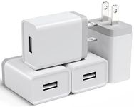 USB Charger 4-Pack 5V/2.4A USB Wall Charger USB Charging Block USB Charger Block USB Plug USB Cube Power Brick Compatible with iPhone/SamsungGalaxy/Huawei/Xiaomi/OnePlus/Pixel Power Adapter Charger