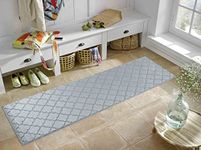 Serdim Rugs Ivy Anti Slip Washabale Trellis Design Kitchen & Hall Runners Doormats, Dark Grey, 60x220 cm