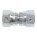 Brennan Industries 6565-16-16 Steel Straight Tube Fitting, 1-5/16"-12 SAE x 1-5/16"-12 SAE Thread, 1" Female JIC Swivel x 1" Female JIC Swivel