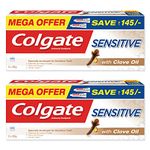 Colgate Sensitive Toothpaste, Everyday Protection, Pack of 2 x 160g Colgate Toothpaste, With Clove oil for long-term Relief and Fresh Breath