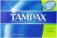 Tampax Cardboard Applicator Tampons Super Absorbency, 10 Count (Pack of 48)