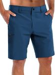 COOFANDY Mens Golf Shorts 9 Inch Lightweight Quick Dry Flat Front Hybrid Stretch Casual Hiking Shorts with Pockets Blue