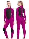 REALON Womens Wetsuit Full 2mm Neoprene Surfing Scuba Diving Snorkeling Swimming Suit (Pink 2mm, S)