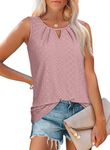 WIHOLL Womens Summer Tank Top Sleeveless Loose Spring Fashion Business Casual Work Shirt Lotus Pink XL