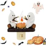 Ghost Campfire Night Light,2024 Halloween Ghost Campfire Flickering Nightlight,Plug-in Campfire Night Light LED Nightlight,Halloween Room Decorations,Halloween Night Light for Family/Friends/Kids