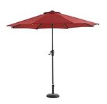 Brandway 2.7m/9ft Metal Center Pole Patio Luxurious Garden Big Size Umbrella with Base Stand Umbrella for Outdoor Relaxation, Garden,Patio,Balcony, Cafe, Restaurant | water resistant 230 GSM (Maroon)