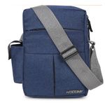 Wooum Water Resistance Side Bag - Travel Bag - Office Business Bag - Cross Body Bag - Messenger Bag - Sling Bag for Men and Women Adjustable Strap (Navy Blue)