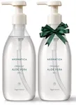 AROMATICA Organic Aloe Vera Gel Gift Set 300ml each – Vegan Body Moisturizer for Irritated Skin, After-Sun Skin Care