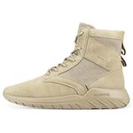 Soulsfeng Casual High Top Shoes for Men Lace Up Sports Boots Sneakers for Indoor Outdoor, Sand US11