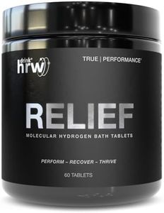 DRINK HRW Hydrogen Bath Bomb Tablets: Muscle Relief & Recovery, Magnesium Soak for Relaxation, Natural Pain Relief, Therapeutic Bath Bombs Post Workout (60 Count)