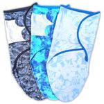 TuddyBuddy 100% Cotton Adjustable Baby Swaddle Wrap for Newborn to 3 Months Baby (0-3 Months, Pack of 3 - Assorted Prints)