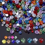 Zocipro 1000Pcs Faceted Rondelle Beads, 4/6/8mm Crystal Glass Beads for Threading Rondelle Beads with Storage Box, Crystal Beads for DIY Jewellery Making Bracelets Necklace Crafts