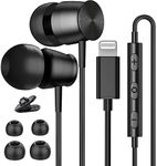 Gsangoo Lightning Headphones for iPhone 13 14 12 Pro Max MFi Certified Lightning Earbuds with Mic Noise Isolation Stereo Bass in-Ear Headphones Lightning Connector Wired Earphones for iPhone 11 SE XR