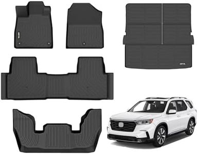 AIPOIL®-Floor Mats Custom for Honda Pilot 2023 2024丨Fits 1st & 2nd Row丨TPE All Weather Anti-Slip Floor Liners丨Full Set Automobile mats Accessories, Black