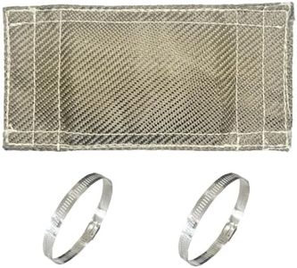 DEGEOBERLIN Titanium Pipe Heat Shield 4'' x 8'' Exhaust Heat Wrap Motorcycle Heat Guard Cover with 2 PCS Stainless Steel Clamps