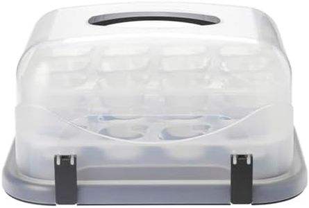 lakeland Two-Tier 24 Cupcake Carrier 41cm x 32.5cm x 21.5cm H – Clear Lid With Carry Handle