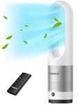 Senmeo Bladeless Fan, 22 inch Tower Fan with Remote, LED Display with Auto Off, 8 Speeds, Quiet Cooling, 9H Timer, 80°Swing, Easy to Clean, Portable Oscillating Fan for Bedroom, Kitchen, Office