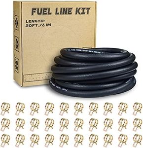 KeeYees 6,1 Metros Φ8 mm Tuberia de Combustible 5/16" Manguera de Combustible con 30 Abrazaderas de Manguera Para Motocicletas, Automóviles, Cortadoras de Césped