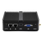 WEIDIAN Fanless Mini PC Industrial Win 11 Pro Celeron J4125 8GB RAM 128GB SSD, 2*COM RS232, 2*Gigabit LAN, 2*Displays HD VGA Small Desktop PC Computer for Industrial Business Office Home Auto Power On