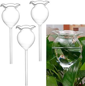 Paifeancodill 3 Pcs Plant Waterer Self Watering Spikes Plant Watering Globes Flower Spikes Glass Self Watering Globes Automatic Watering Bulbs Self-Watering Device for Indoor/Outdoor Plants(3 Flowers)