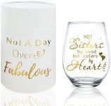 DEARLIVES Sister Gifts,Friendship Gifts,Best Friend Birthday Gifts,Bestie Gifts,Gold Wine Glass Gifts for Women,Sister,Friends,Colleagues,17oz