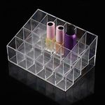 Fydun Lipstick Holder Organizer Case Display Rack Transparent 24 Grids Lipstick Holder Organizer Display Stand Nail Polish Makeup Storage Box Safe and Non Odorless Lipstick Organizer