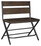 Ashley Furniture Signature Design - Kavara Counter Double Barstool - Distressed Finish - Dark Metallic Metal