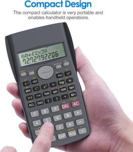 Helect 2-Line Scientific Calculator – Engineering, School & Business, Black