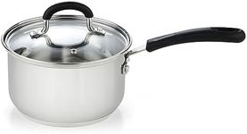 Cook N Home Professional Stainless Steel Saucepan with Lid, 2-Quart, Silver