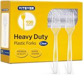 [100 Count] Clear Plastic Forks Hea