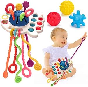 Montessori Pull String Toys for Babies 0-6 6-12 Months Baby Sensory Toys Balls Toddler Travel Infant Toys 9 10 12-18 Month Teethers Developmental Fine Motor Skills Toys for 1 2 Year Old Birthday Gift